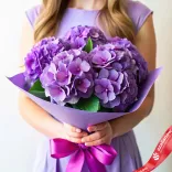 Маленькое фото 1: Букет из 5 сиреневых гортензий