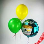Маленькое фото 1: Композиция из 3 шаров с гелием «С Днем Рождения (торт со свечками)»
