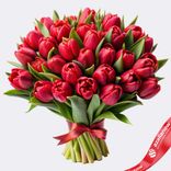 Маленькое фото 1: Букет из 30 красных пионовидных тюльпанов, Голландия