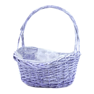 Корзина плетеная Ива D 30 x 20 x 10/14 см H 31 см Сиреневый