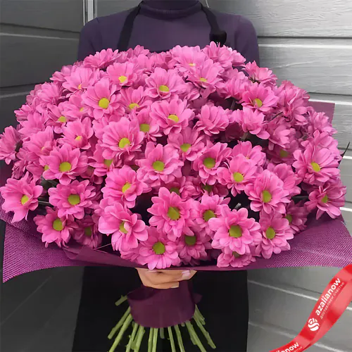 Букет из 25 розовых кустовых хризантем