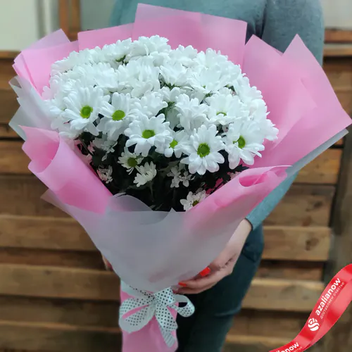 Букет из белых хризантем «5А класс»