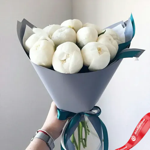 Букет из 11 белых пионов «Вкусное мороженое»