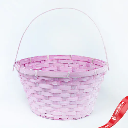 Корзина плетеная Бамбук D 28 x 15 см H 31,5 см Розовый