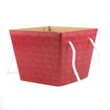 Маленькое фото 1: Горшок (Кашпо) для букета Картон D 11,8 x 15,4 см H 12,5 см Красный