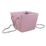 Маленькое фото 1: Горшок (Кашпо) "Премиум" для букета Картон D 11,8 x 15,4 см H 12,5 см Розовый