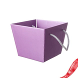 Маленькое фото 1: Горшок (Кашпо) "Премиум" для букета Картон D 11,8 x 15,4 см H 12,5 см Сиреневый