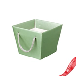 Маленькое фото 1: Горшок (Кашпо) "Премиум" для букета Картон D 11,8 x 15,4 см H 12,5 см Зеленый