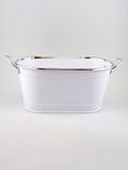Маленькое фото 1: Горшок (Кашпо) с ручками Металл D 22 x 12,5 см H 10,5 см Белый